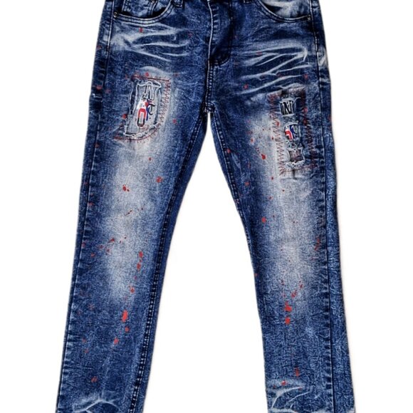 Parish Nation Girl’s Size 12 Patched Distressed Y2K Jeans - Picture 1 of 4